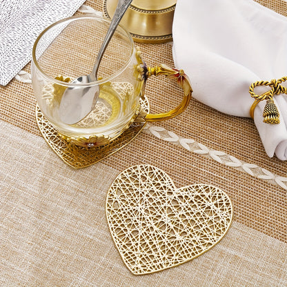 Set of 2 or 4 heart-shaped coasters for Western food, weddings, and home decor.