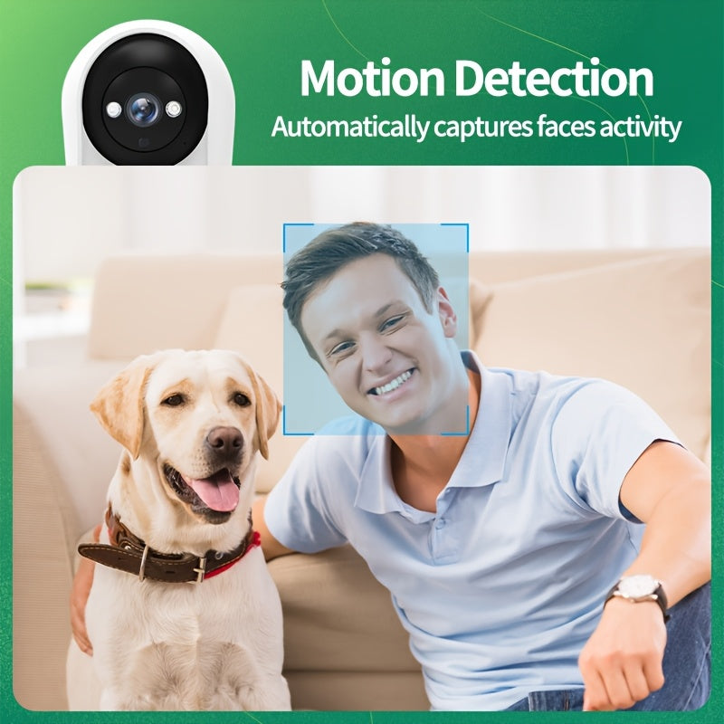 Monitor your home with the 1pc SmartGuard 1080p HD Video Camera. This indoor security cam features two-way audio, night vision, motion detection, and remote control via an app. It is USB powered and compatible with smartphones, as well as Apple HomeKit