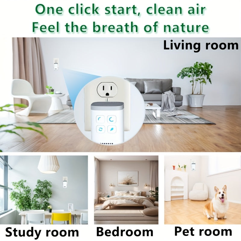 Mini Air Purifier with automatic timer function for energy-saving. Ideal for use in toilet, bathroom, kitchen, home, office, car, and foyer.