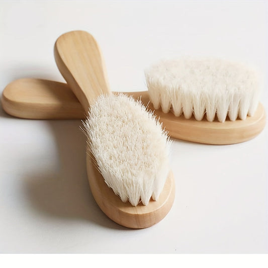 Set of baby care items including baby shampoo brush, massage lotus wool maple flat comb, and baby head massage tool, perfect for gifting on Christmas, Halloween, or Thanksgiving Day.