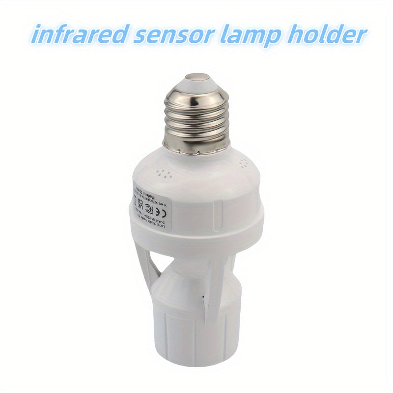 E27 Motion Sensor Lamp Holder, AC 85-265V, Hardwired Light Socket Converter