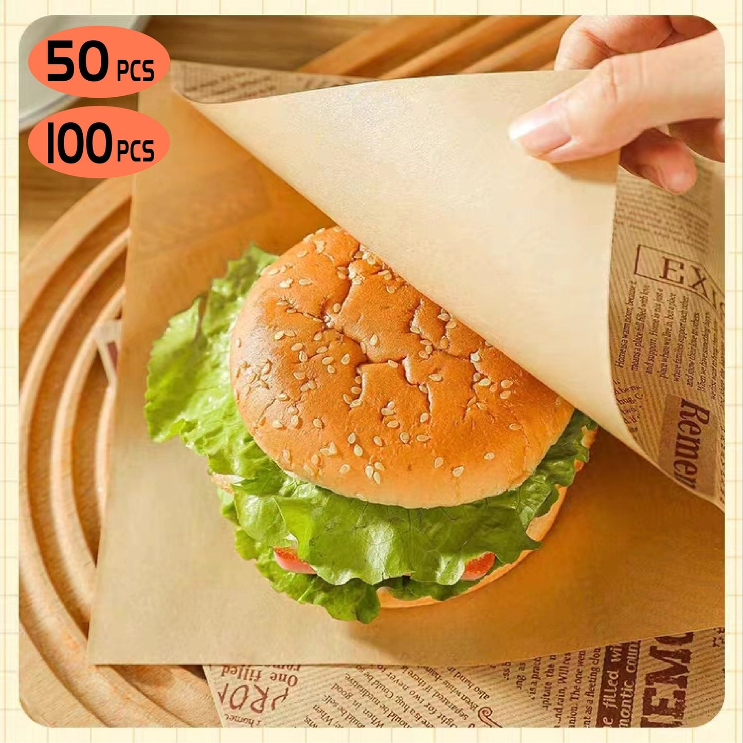 Packaging Bag: 50/100pcs of Oil Proof and Waterproof Paper Bags with Corner Opening. Perfect for Restaurants, Parties, and Travel. Ideal for Sandwiches, Egg Tarts, French Fries, and other cooked foods. These bags are kitchen organizers and storage