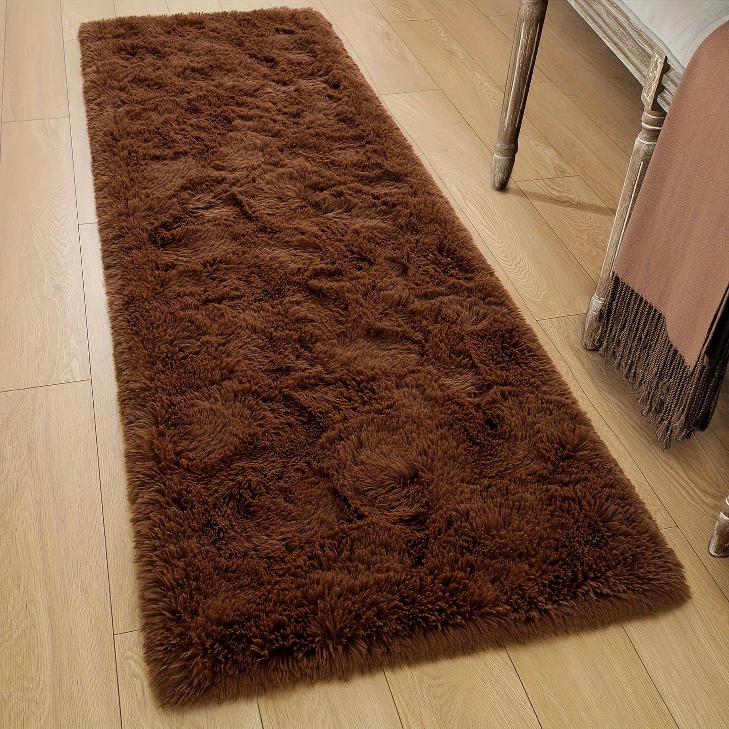 The Soft and Cozy Shaggy Carpet is ideal for the living room, bedroom, and hallway. It comes in a variety of colors and is simple to maintain with dry cleaning. With its rectangular shape, it can be used in multiple areas of the home. Constructed from