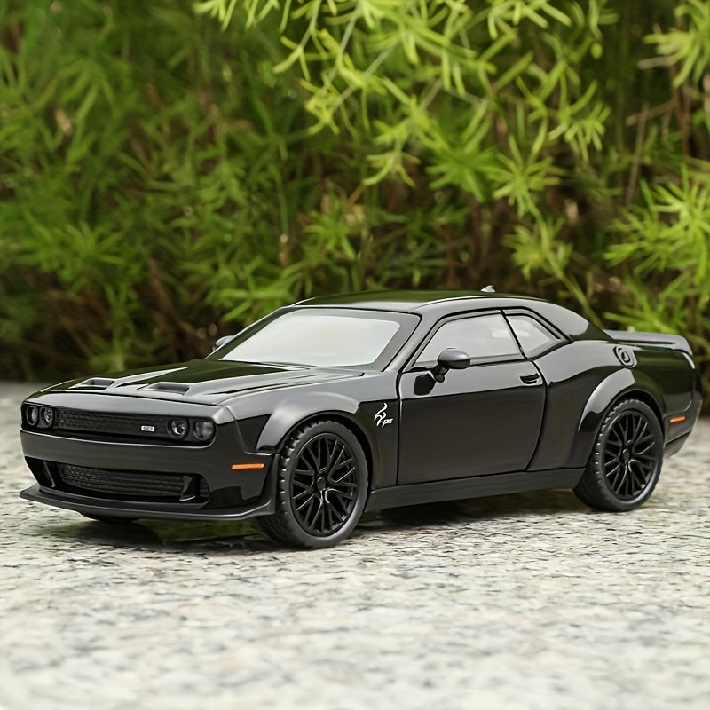 Black diecast metal sports car model with sound & light - ideal winter toy gift for kids.