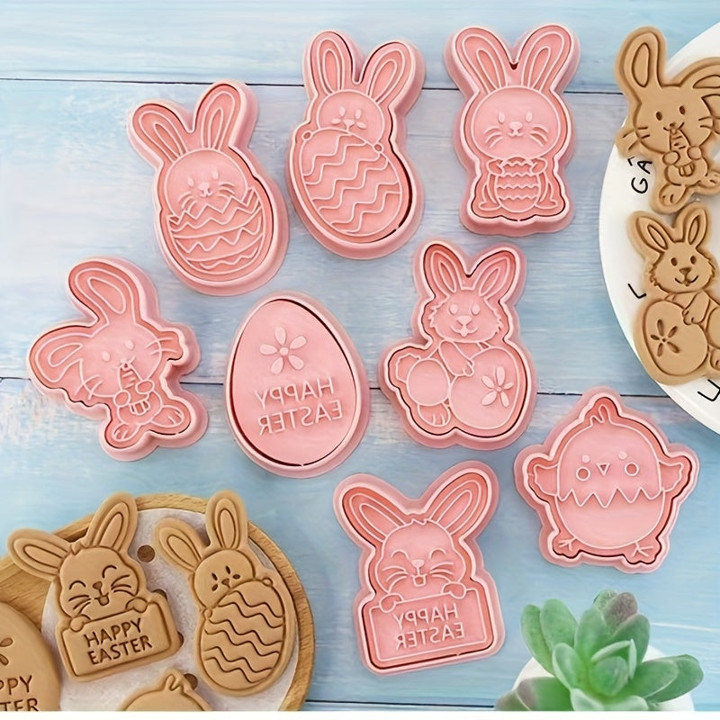 Easter Rabbit Egg Resurrection Mold for Cookies - Cartoon Bunny Design, Three-dimensional Press and Flip Mold for Sugar Baking Tools