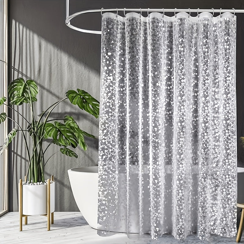 1pc 3D Pebble Pattern Shower Curtain, Water-Resistant Polyester Fabric, Easy to Clean, Ideal for any room, Space-Themed, Christmas Decor.