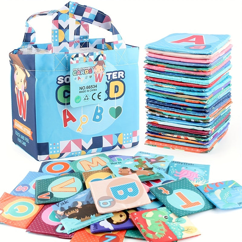 Set of 26 Cloth Books for Early Cognitive Education, Featuring Animals, Letters, Colors, and Numbers. Perfect Learning Toys for Children, Ideal as a Gift.