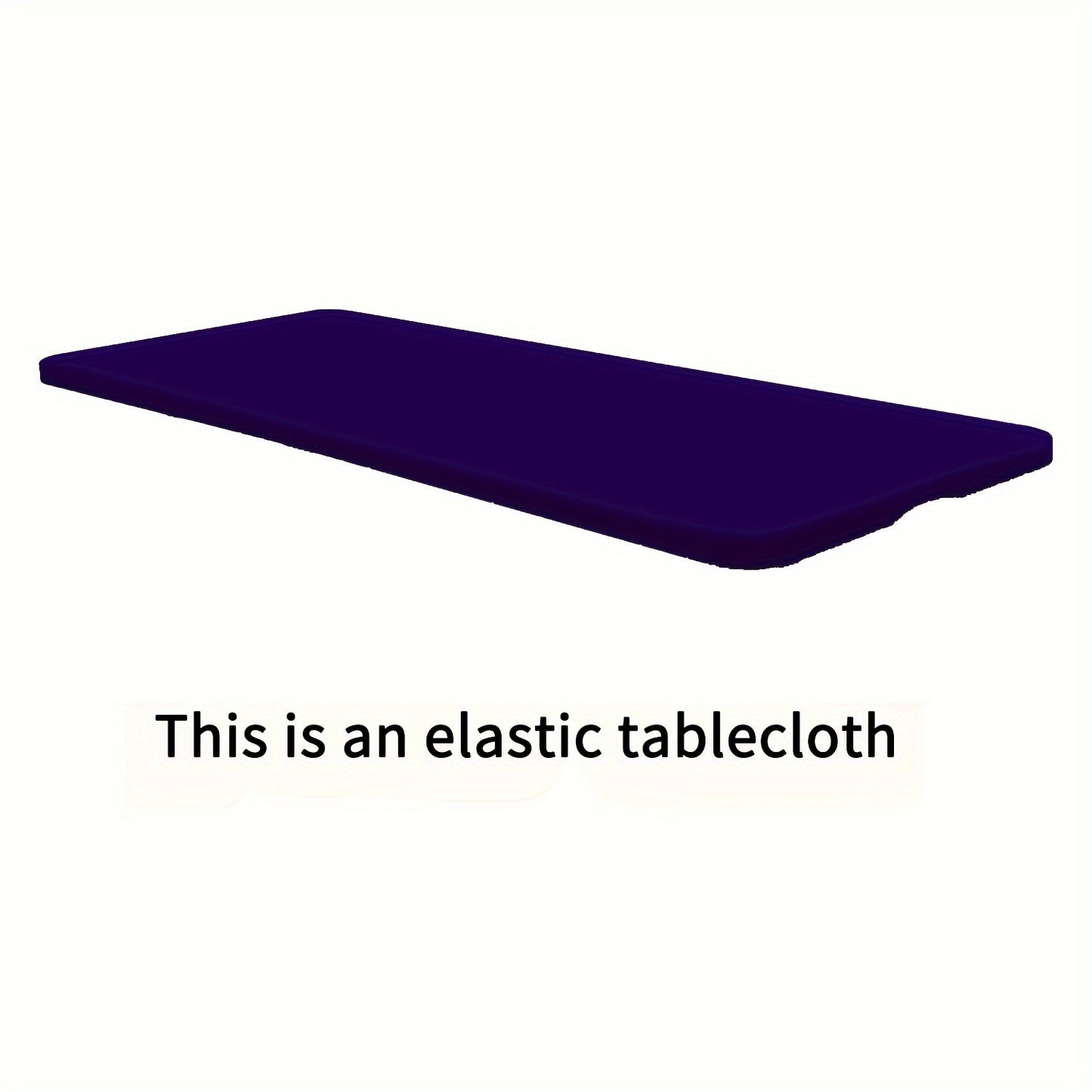 Rectangular half-wrapped polyester tablecloth with elastic edges, perfect for outdoor events and parties.