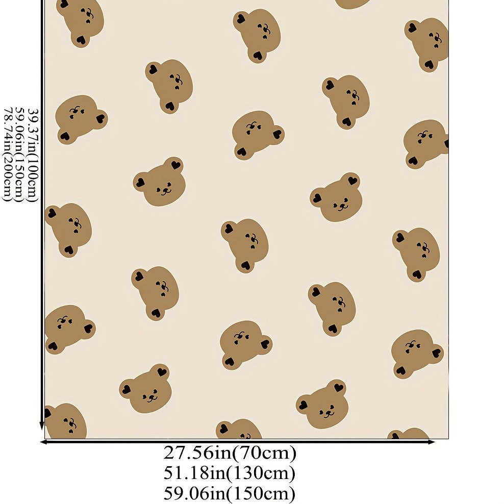 Soft and cozy 1pc Cartoon Bear Print Flannel Blanket perfect for travel, sofa, bed, office, and home decor. Ideal as a birthday or holiday gift for adults, suitable for use all season long.