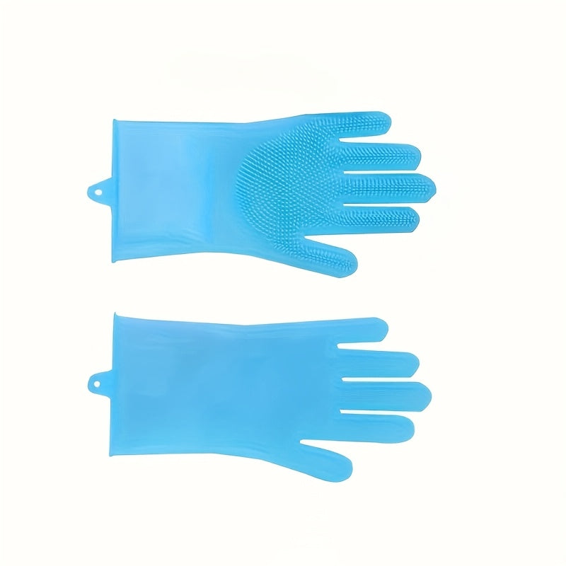 Pair of Silicone Dishwashing Gloves, Strong & Waterproof Cleaning Gloves with Antibacterial Properties, Safe for Household Use, Lead-Free, Suitable for Both Hands