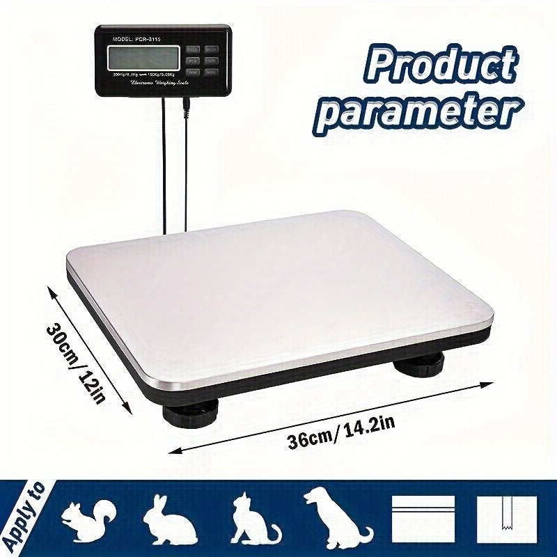 Digital Scale with LCD Backlight Display - 300KG Electronic Postal Scale, Stainless Steel Floor Scale, Portable Shipping Scale, Precision Integrated for Shipping - Useful Tools