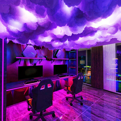 5m RGB LED Cloud Light Kit with Music Sync, Multicolor Changing Strip Lights for Gaming Room, Home Bedroom, Party - USB Powered, App Control, Non-rechargeable Button Battery Included