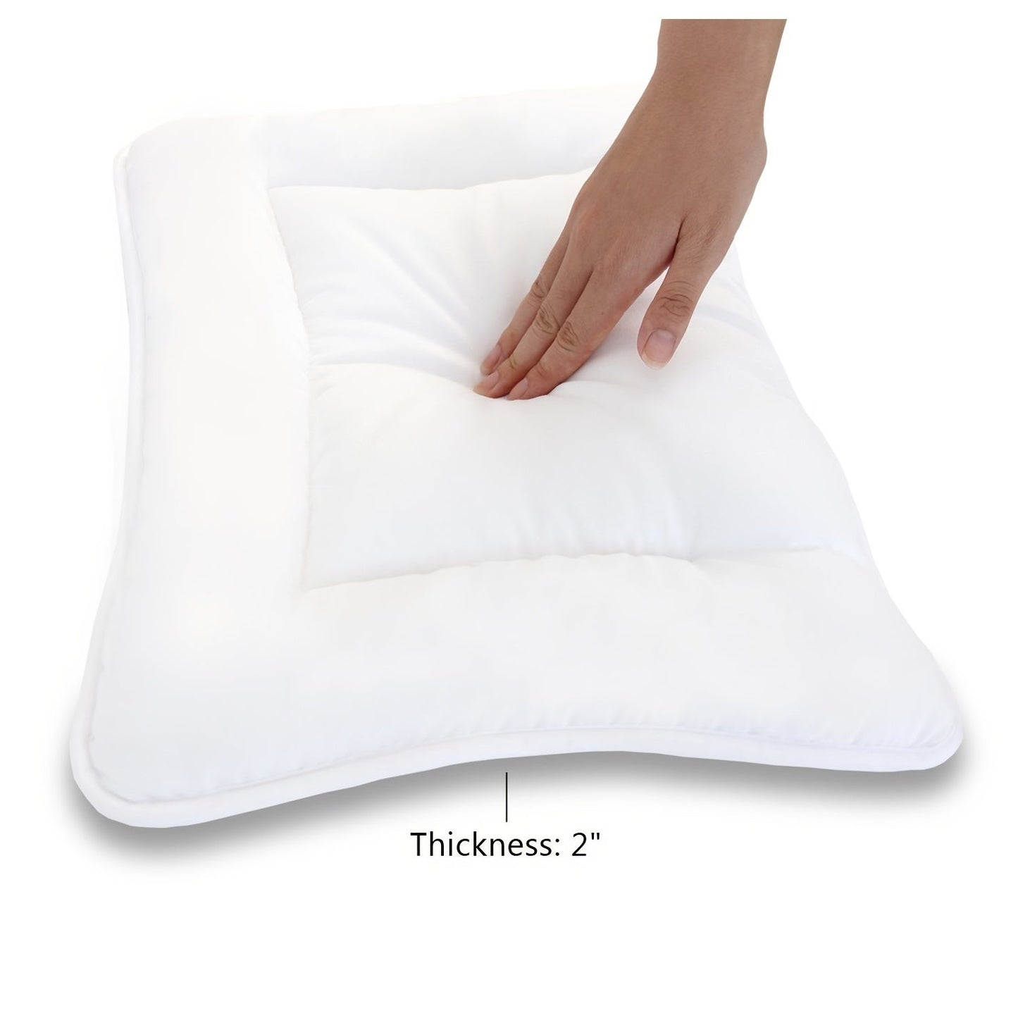 Quilted White Toddler Pillow made of 100% Polyester, Ultra Soft and Breathable, Machine Washable, Ideal for Kids' Travel, Small Size