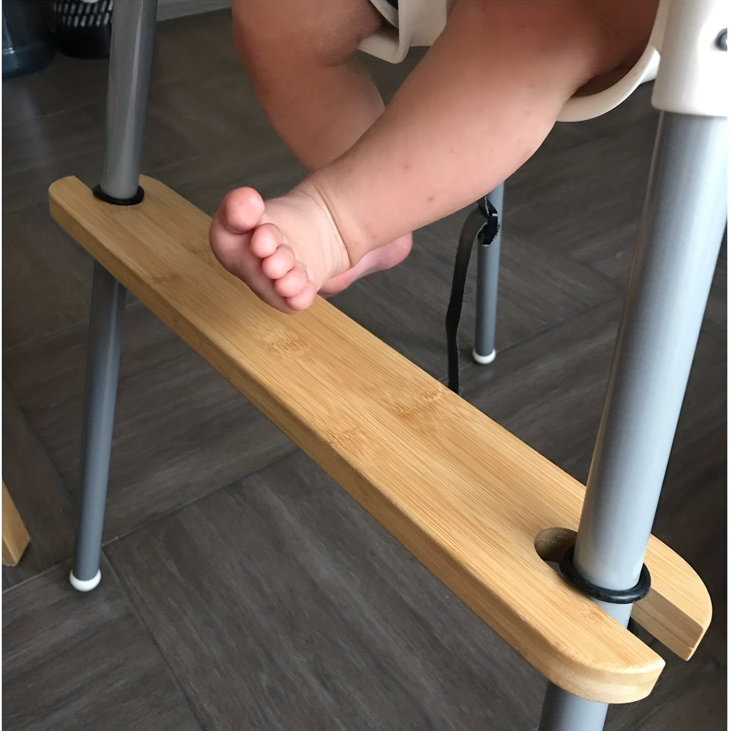 Adjustable Height Footrest for High Chairs made of Natural Bamboo, Perfect for Antilop High Chair Footstool.