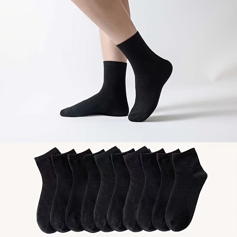 5/10 pairs of men's trendy letter pattern crew socks, breathable and comfortable for outdoor activities in all seasons.