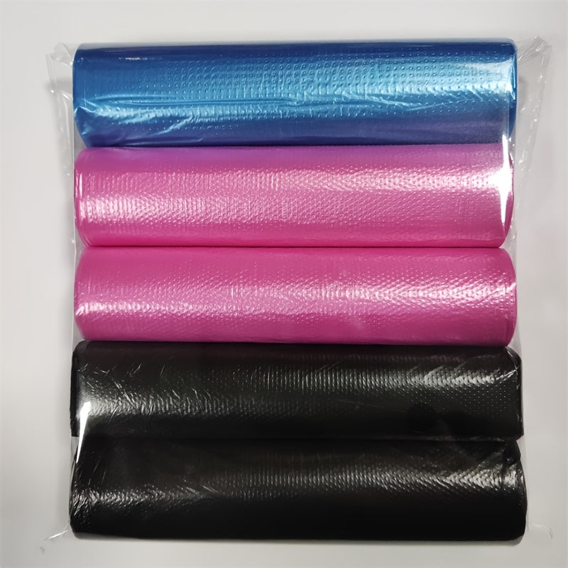 Get a great deal with our Value Pack of 5 rolls containing 100 colorful disposable small garbage bags. These plastic bags are perfect for lining indoor garbage cans in commercial offices, bedrooms, bathrooms, and restaurants. They are odorless and can