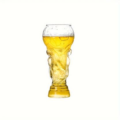 Football shaped beer glass, 460ML, hand wash only, reusable, made of high borosilicate material - perfect for craft beer lovers.