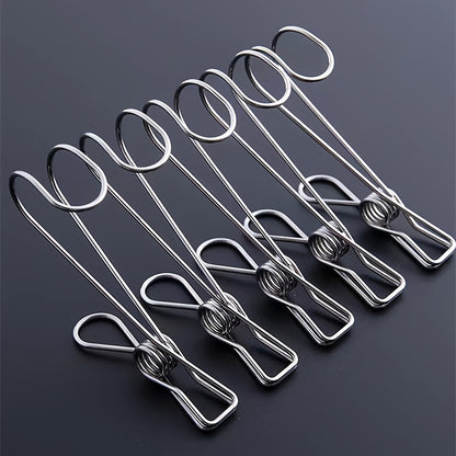 5-piece stainless steel hook set for hanging towels in the kitchen or bathroom, and for everyday use in the home. Can also be used for hanging snacks and securing items in windy conditions.