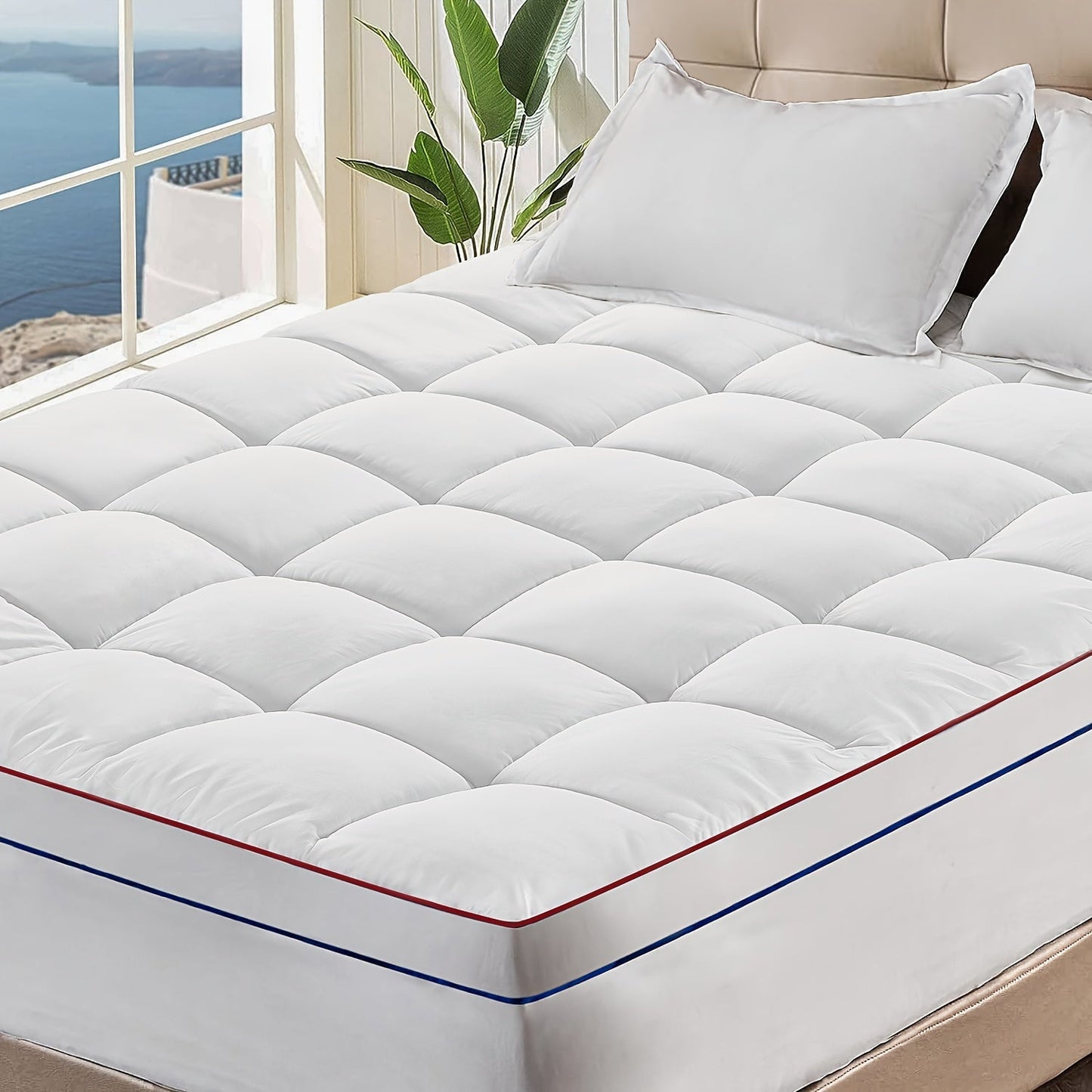 This mattress topper is designed for maximum comfort and support. Made with extra thickness and breathability, it is quilted for added softness. The fitted design is perfect for relieving back pain. The deep pocket fits mattresses with a width of