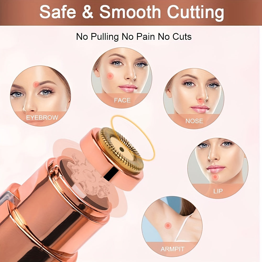 2 in 1 eyebrow trimmer for painless hair removal on eyebrows, lips, nose, body, and face specially designed for women.