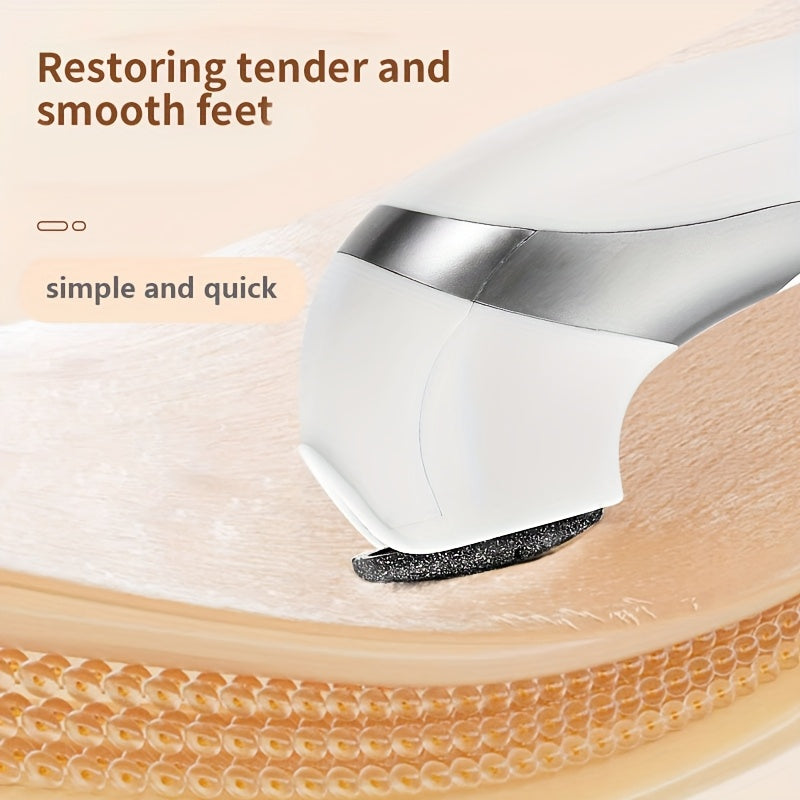 Portable USB Rechargeable Electric Foot Grinder with Dual Heads - Perfect for Thick Faux Leather and Dry Skin Care, Easy-to-Use with Replaceable Heads.