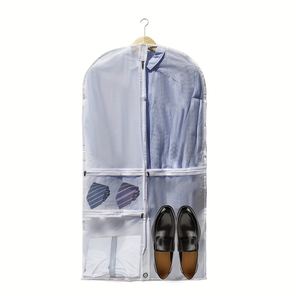 Large garment bag designed for suits, dresses, and dancewear with ample storage space - perfect for travel and business trips, offering hanging storage and protection from dust.