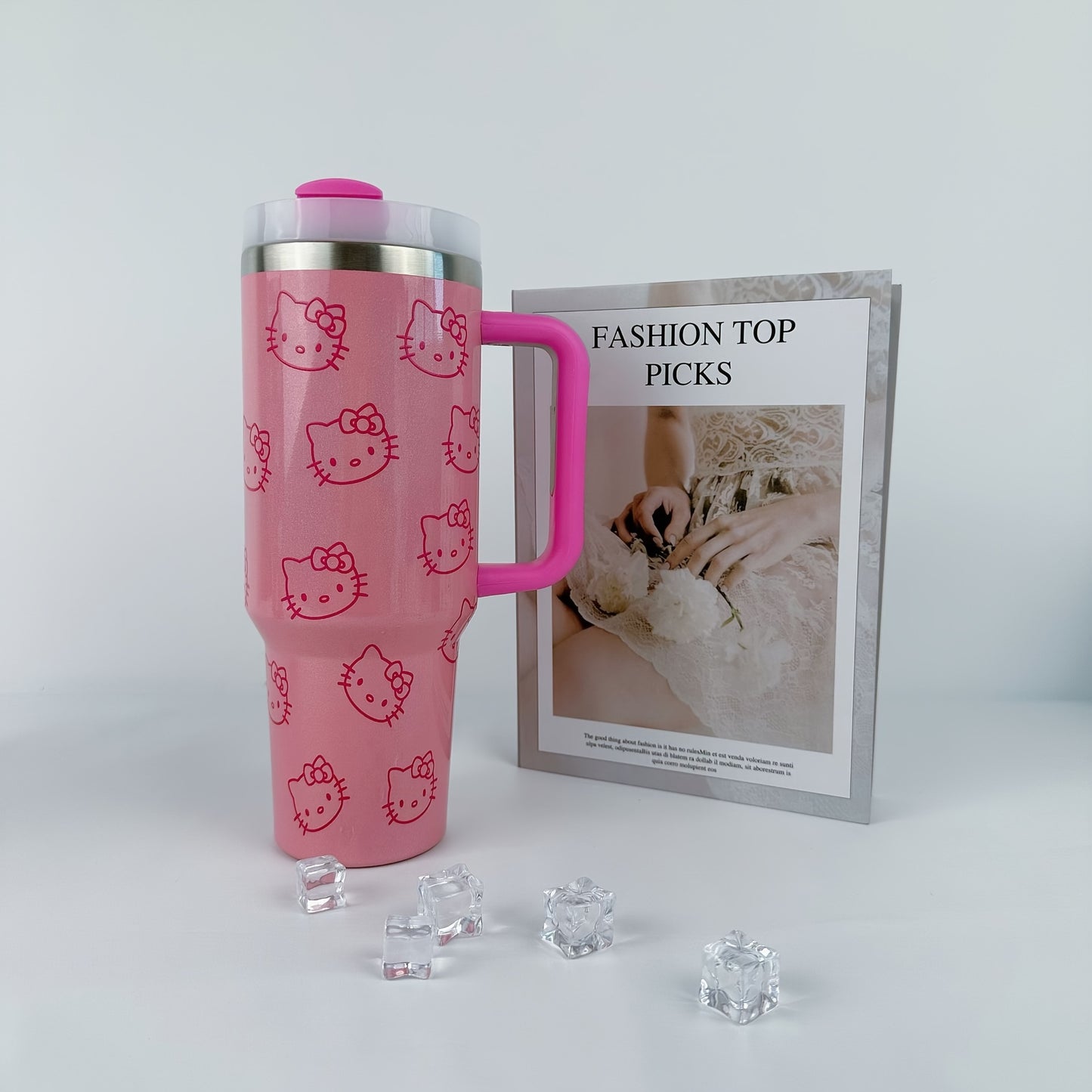 Lightweight 40oz stainless steel insulated water bottle with lid and straw. Hand wash only. Ideal for travel, outdoor sports, and gifts for major holidays.