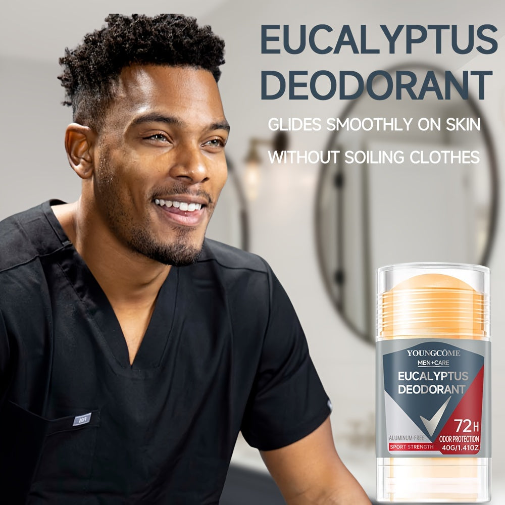 YOUNGCOME Men'S Care Eucalyptus Deodorant: Aluminum-Free, 72H Odor Protection, 40G/1.41Oz