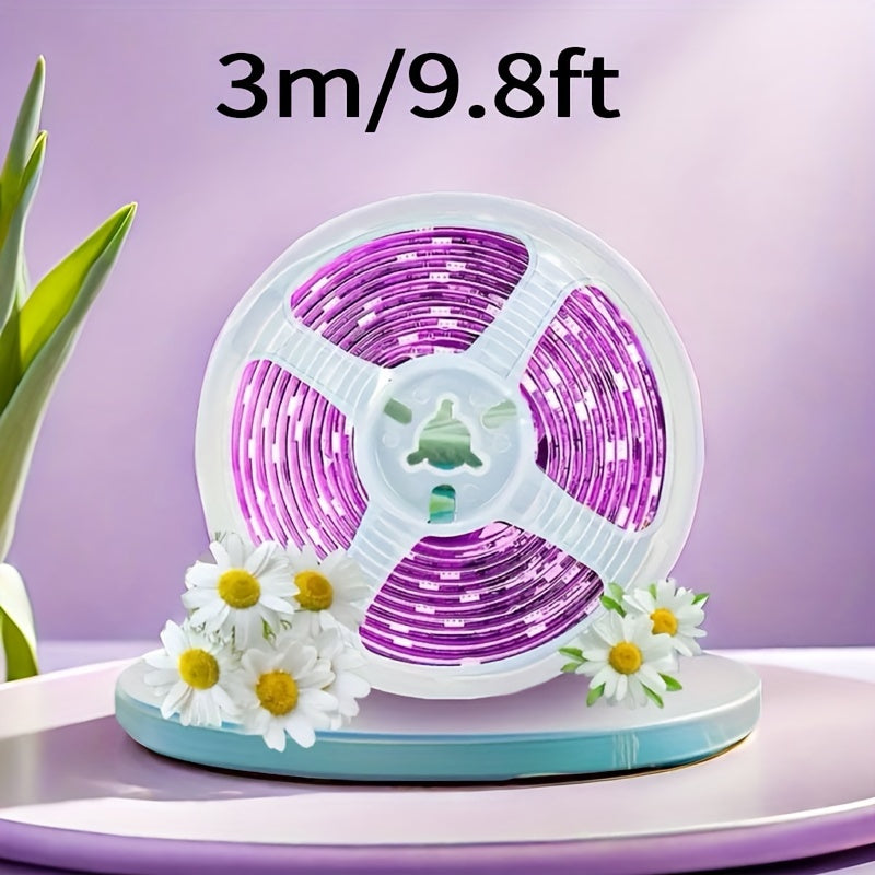 USB-powered LED plant growth light strip ideal for succulents, flowers, and seedlings. Suitable for greenhouses, hydroponics, and indoor gardening. Not waterproof.