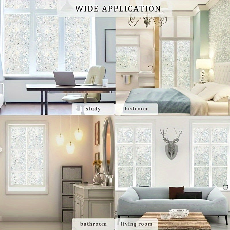 Tulip Privacy Window Film - Anti-Spy, Electrostatic PVC Glass Sticker for Decorating Home & Office - Ideal for Bedroom, Balcony, Bathroom