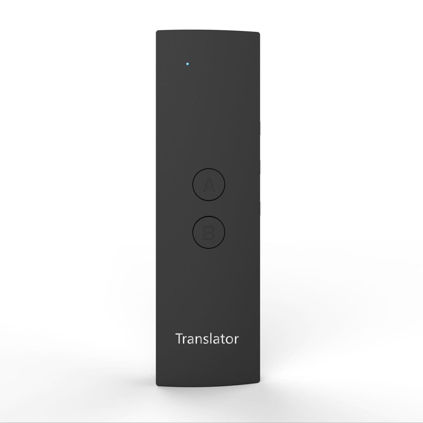 Black portable voice translator device with real-time 2-way translation in 69 languages. USB rechargeable and wireless, suitable for travel, learning, shopping, and business communication.