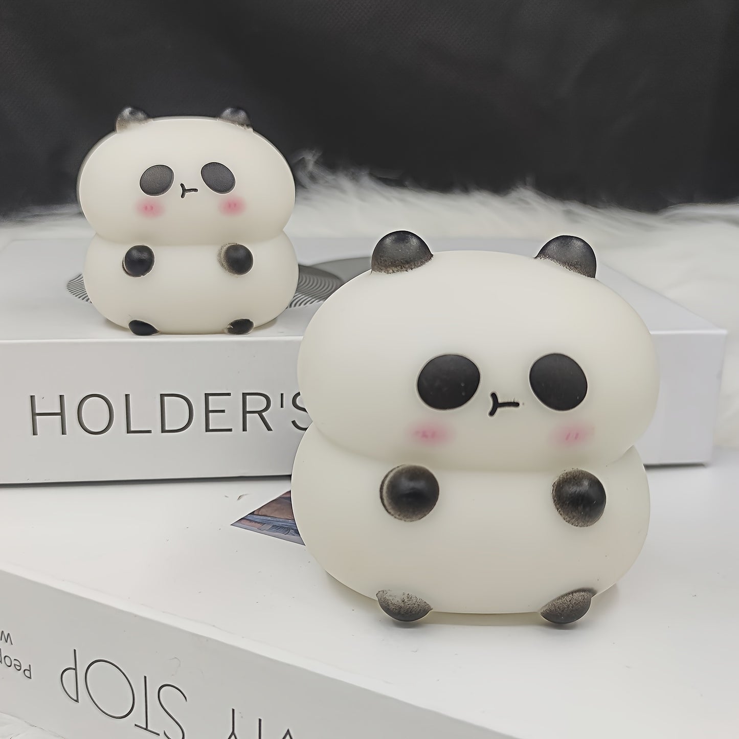 Asian-inspired 1pc Panda Night Light with soft glow, battery-operated LED Mini Lamps for desk decor.