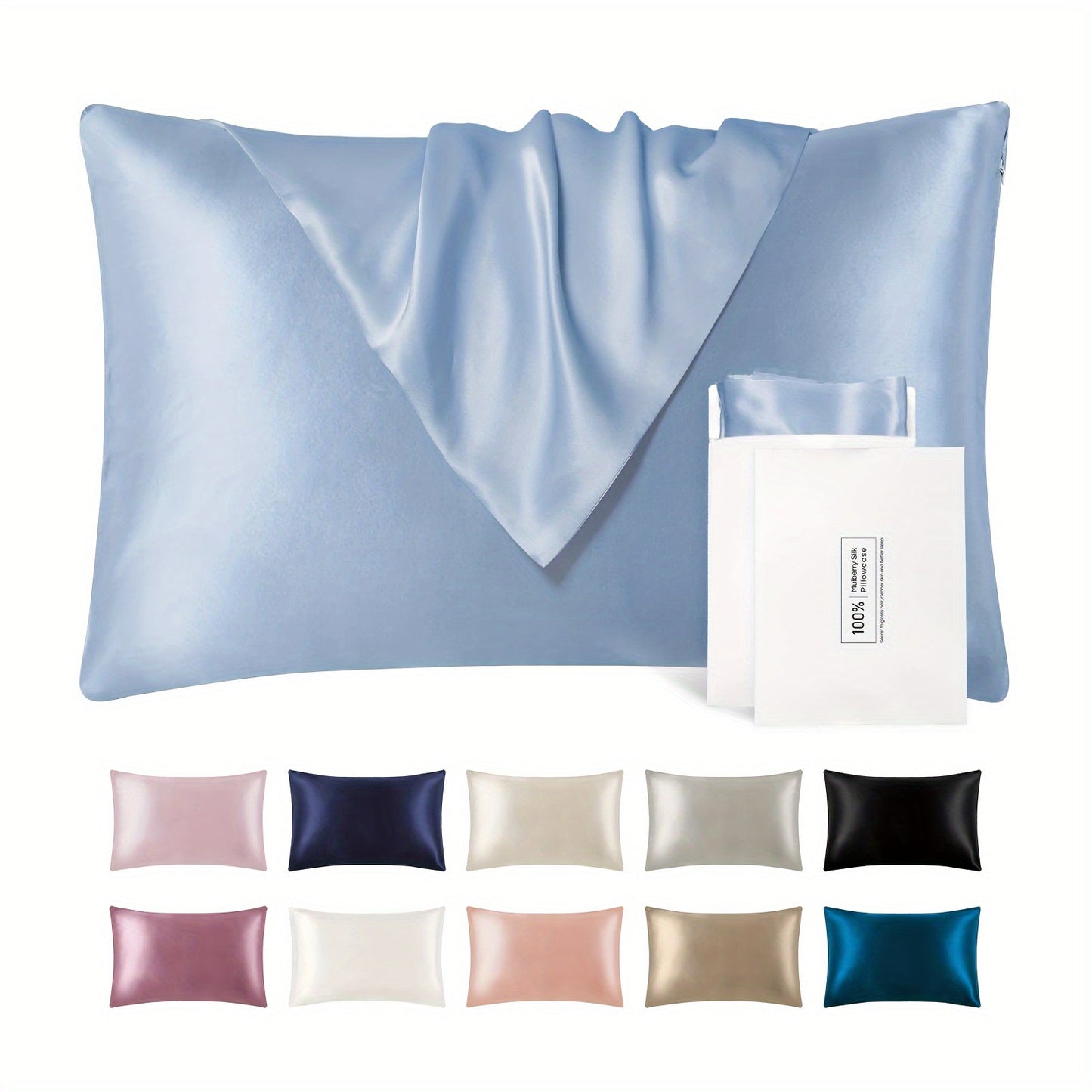 Luxurious Mulberry Silk Pillowcase with Soft Breathable Quilted Layers, Premium Quality Invisible Zipper Pillow Protector for Bedroom, Sofa, Dorm Room, and Home Decor. Pillow Core Not Included.