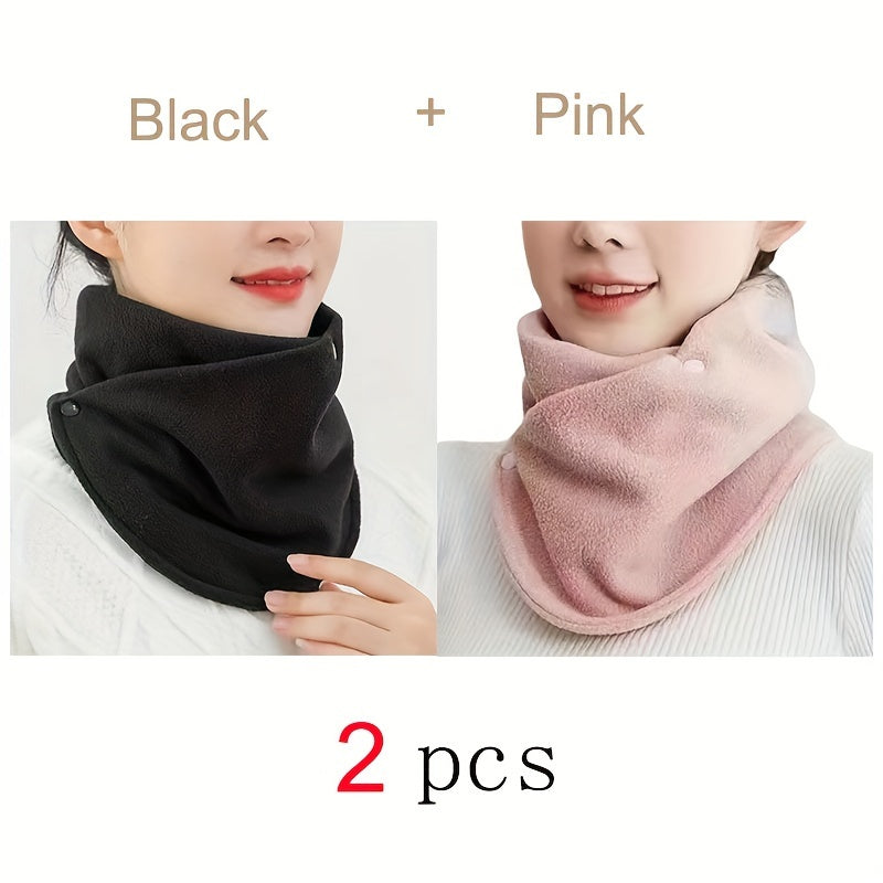 Get cozy this winter with a two-pack of warm neck scarves designed for outdoor cycling. This couple style set features windproof neck protectors with buckle combinations for added convenience.