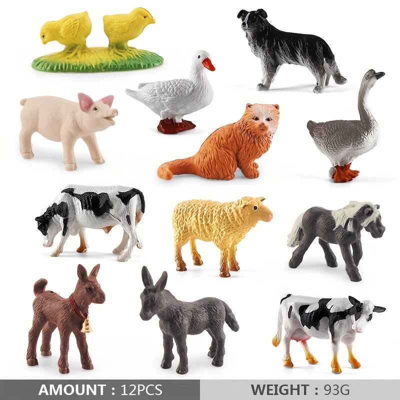 Fantarea Miniature Farm Animals set: Realistic and suitable for kids aged 3-8.