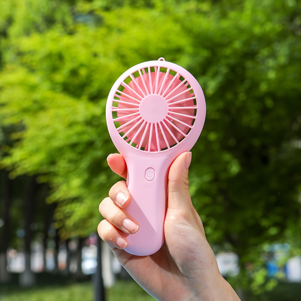 USB Rechargeable Handheld Fan with Pocket Cooling Function, Ideal for Students, Office, Travel and Outdoor Use, Features Phone Holder