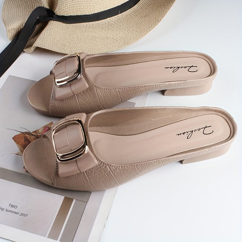 Women's stylish PVC slide sandals, summer open toe shoes with soft sole.