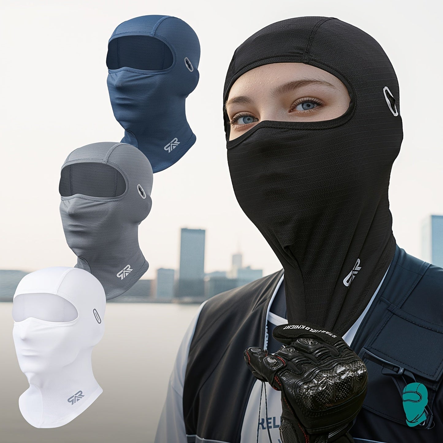 Trendy Balaclava Face Mask with Glasses Opening, Full Face Protection, Lightweight Polyamide Material, Stretchy, Wind-Resistant, Sun Protection, Fast-Drying, Knit Design, Easy to Clean, Ideal for Outdoor Activities like Hiking, Cycling, or Weekend