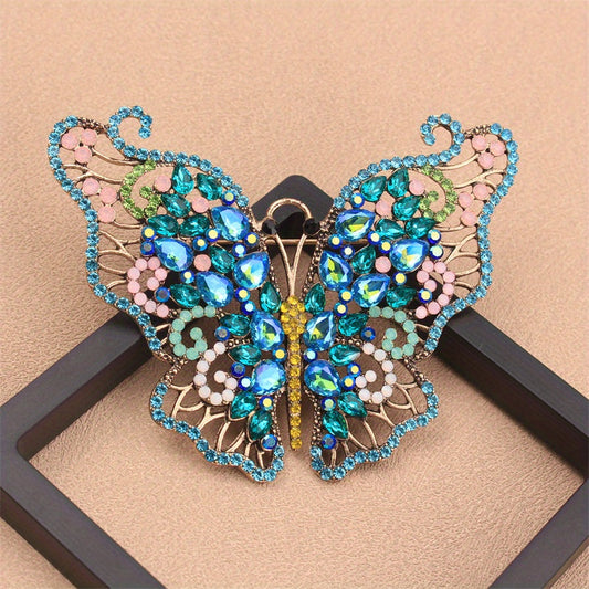 Stunning Butterfly Brooch Adorned with Rhinestones - A Timeless and Versatile Addition to Your Wardrobe, Great for Clothing, Bags, and Hats, Featuring an Elegant and Luxurious Design, Inspired by the Graceful Beauty of Butterflies