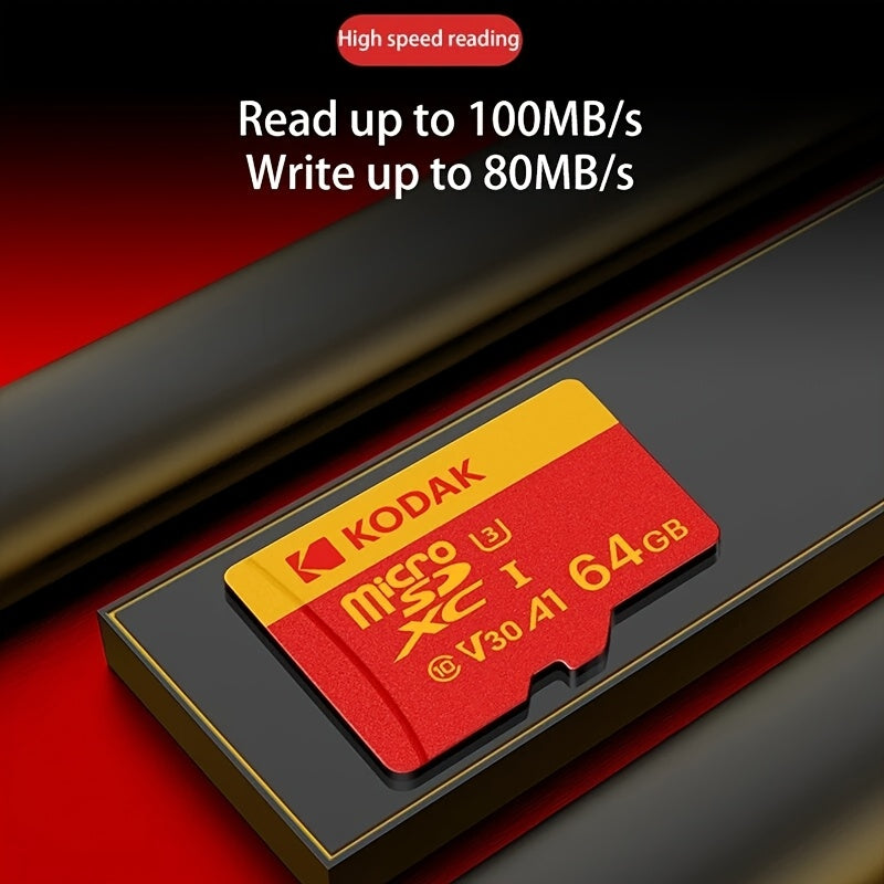 Kodak Micro SD Card TF Memory Card with Adapter, available in 32GB, 64GB, or 128GB capacity, C10 A1 TF Flash Card.