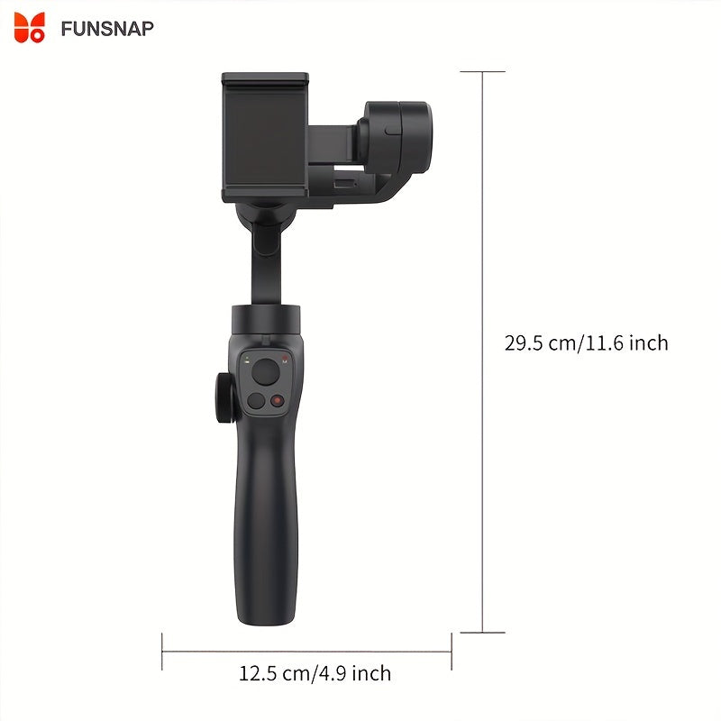 Funsnap Capture 2S Pro Gimbal Stabilizer for smartphones offers auto-tracking, USB rechargeable, and wireless charging for both iPhone and Android devices.