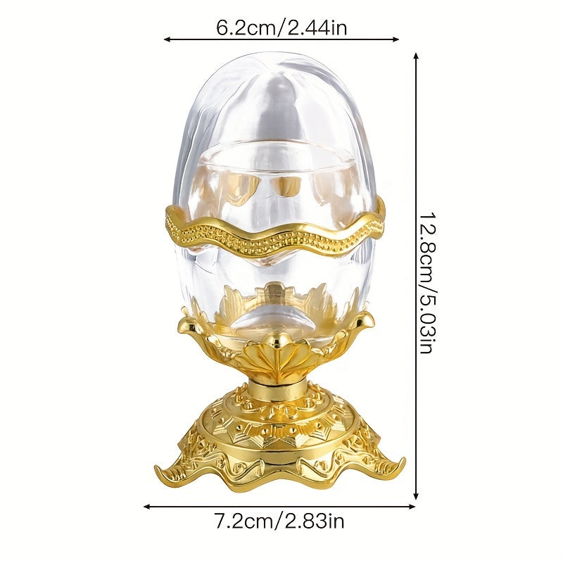 Egg-Shaped Elegant Metal Toothpick Holder - Portable and Stylish for Use in Home and Restaurants