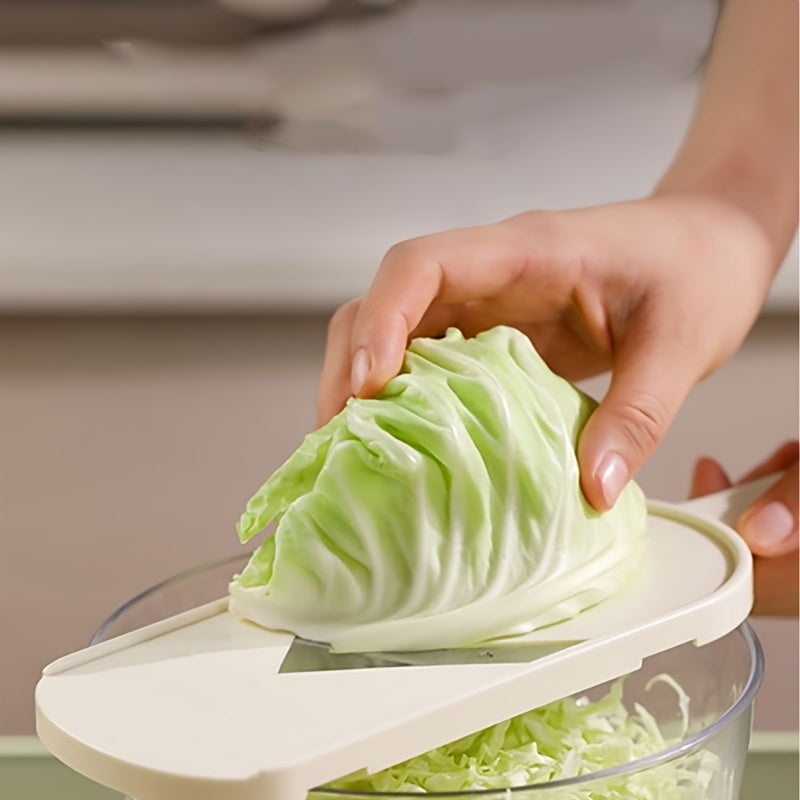 1-piece Manual Cabbage Shredder made of ABS Plastic with Stainless Steel Blade, perfect for slicing and chopping vegetables in the kitchen. This salad prep tool does not require any power and can be used for grinding various vegetables such as cabbage