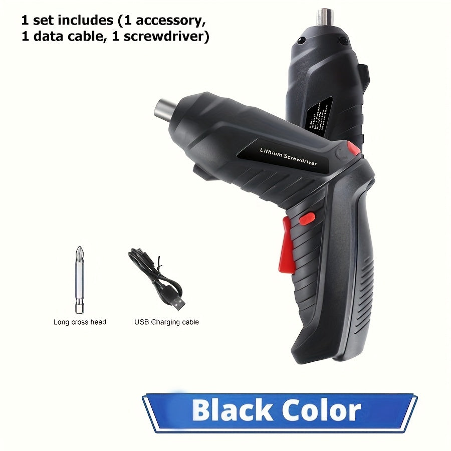 Set of power tools with lithium battery, electric drill, and cordless screwdriver in 2, 14, 26, or 47 pieces.