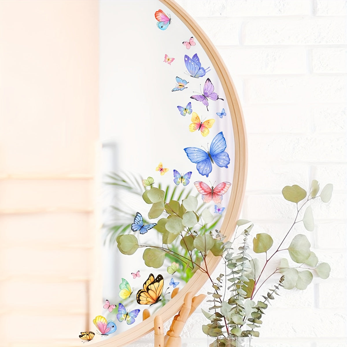 Vibrant Butterfly Window Stickers - 25cm x 15cm, 1 Sheet, Double-Sided, Reusable, 5mil Thick, Modern Design, Ideal for Glass and Tiles