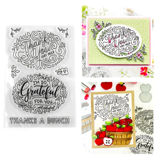 SUPHIKE Giant Thank You Messages Clear Stamps Set - Perfect for DIY Crafts, Card Making, Scrapbooking, and Photo Album Decoration