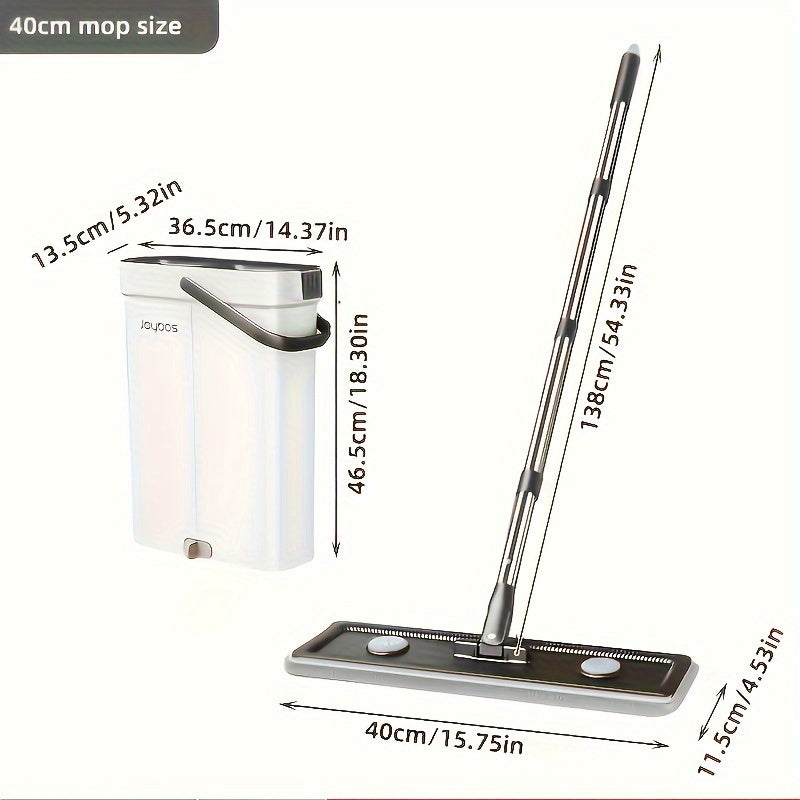 2024 New Handwash-Free Mop Set, Stainless Steel, No Power Needed, Multi-Use for Various Areas, with Bucket - 1 Piece