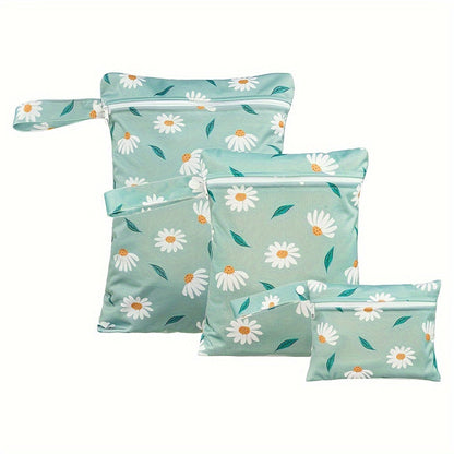 Set of 3 HappyFlute Diaper Bags with High-Quality Smooth Zipper Pockets - Waterproof and Reusable Covers in Assorted Sizes