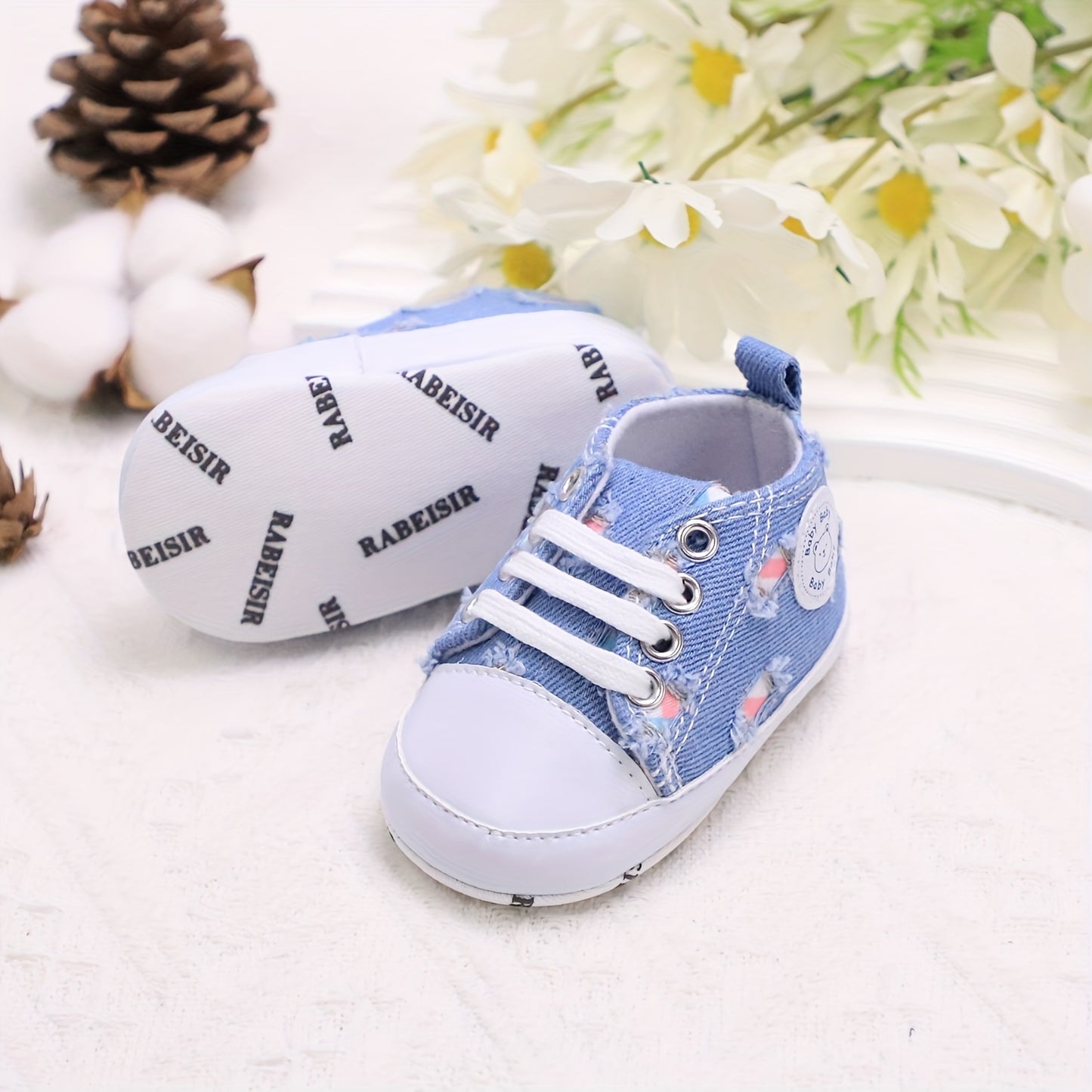 Customized baby cowboy sports fashion canvas shoes, lightweight, anti-slip, ideal for daily and sports wear in spring and autumn.