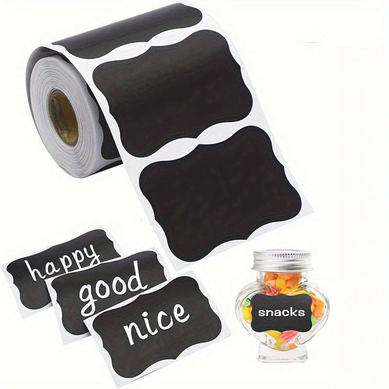 Set of 170 Removable Chalkboard Stickers, Including Label Stickers, Multipurpose Stickers (White Pen Not Included), Ideal for Bottles, Boxes, Cans, Kitchen Organizers, Storage, and Accessories